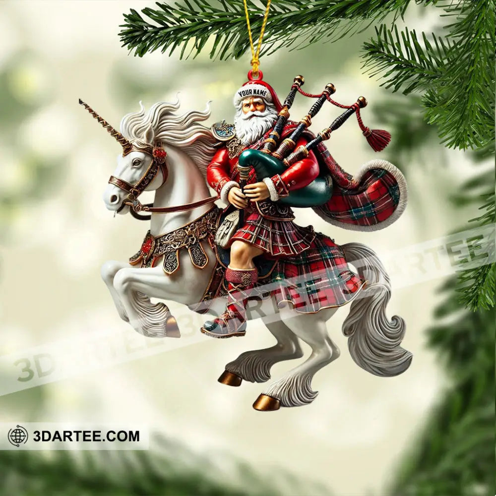 Santa Rider On Horseback Christmas Ornament Personalized Ornament Ornament
