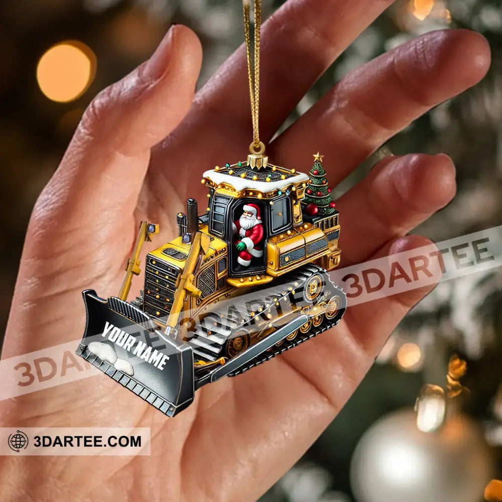 Santa Rides Snowplow Christmas Ornament Personalized Ornament 3.54’’ / 1 Ornament Ornament