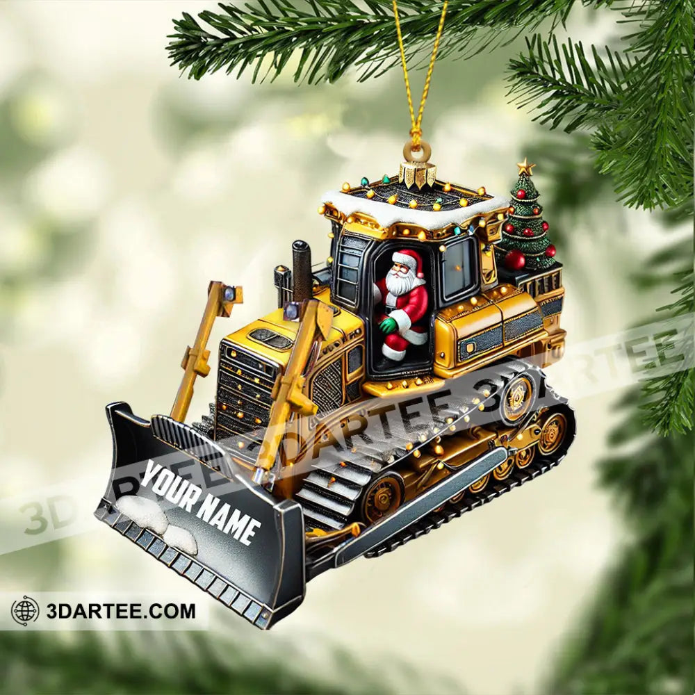 Santa Rides Snowplow Christmas Ornament Personalized Ornament Ornament