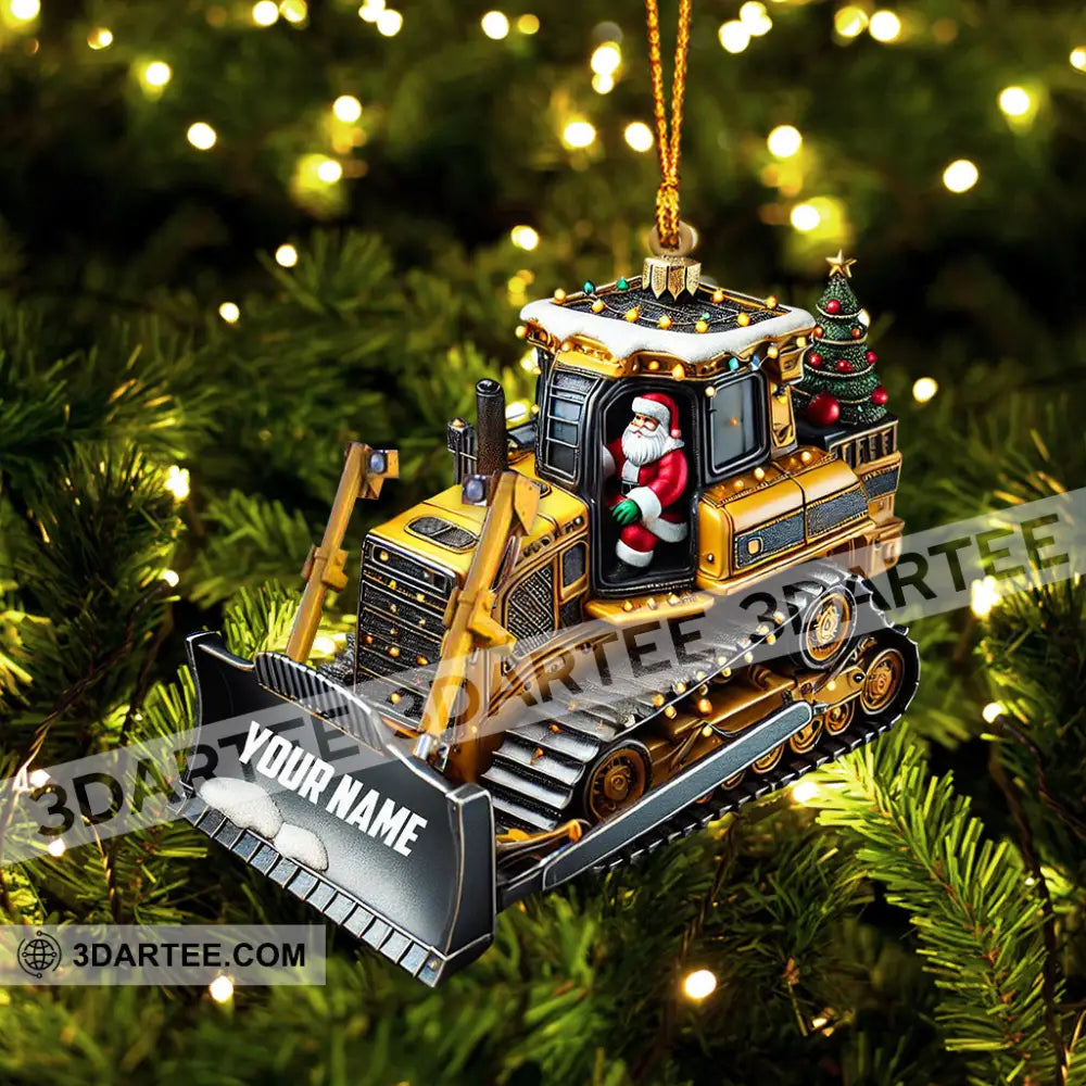 Santa Rides Snowplow Christmas Ornament Personalized Ornament Ornament