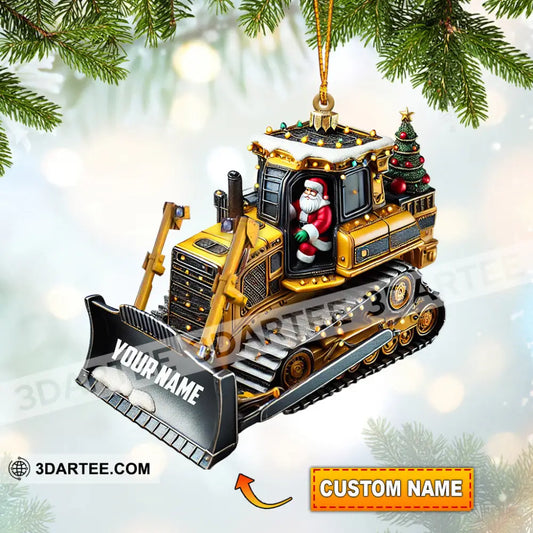 Santa Rides Snowplow Christmas Ornament Personalized Ornament Ornament