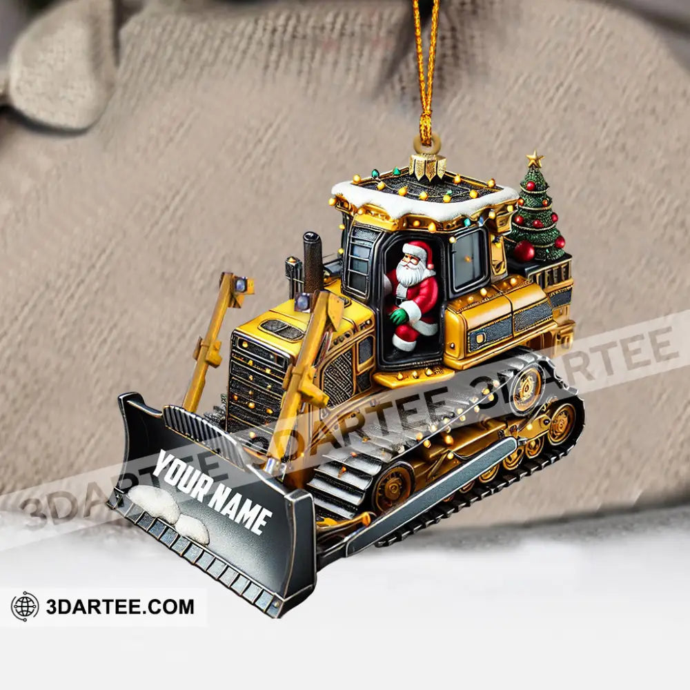 Santa Rides Snowplow Christmas Ornament Personalized Ornament Ornament