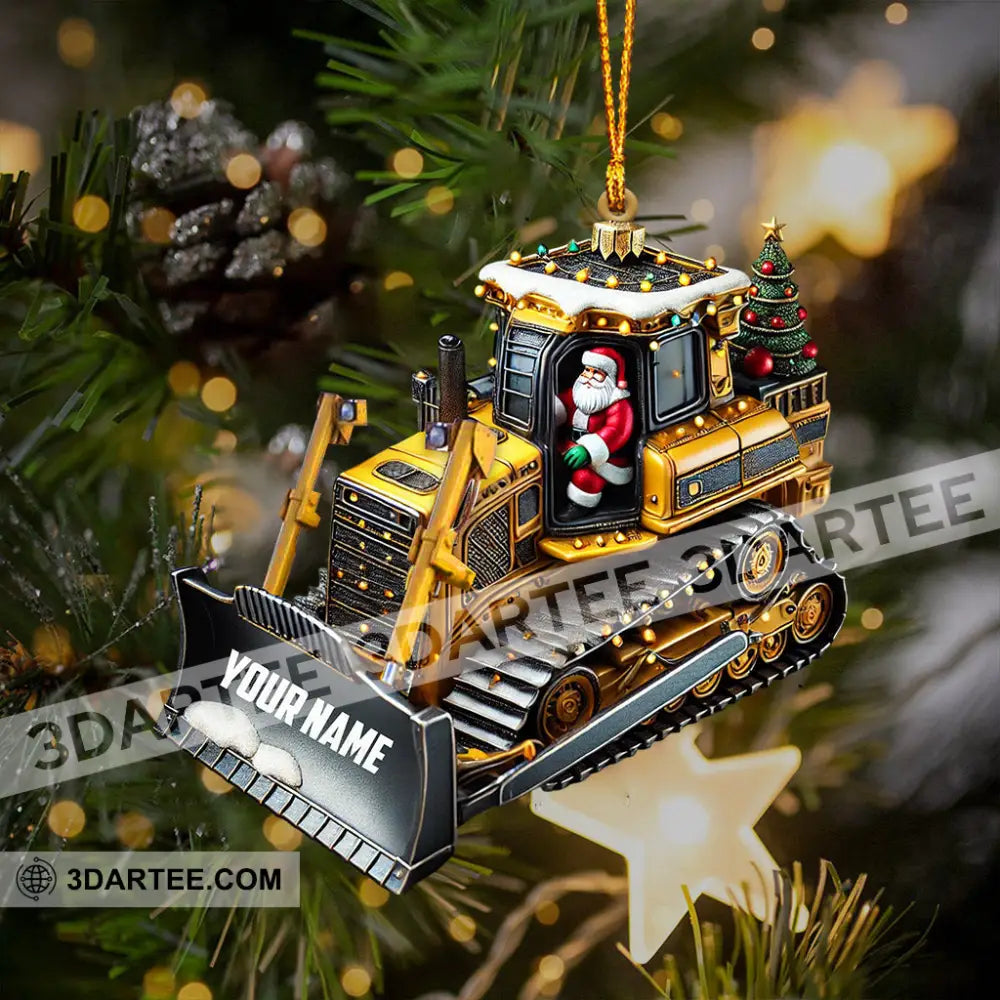 Santa Rides Snowplow Christmas Ornament Personalized Ornament Ornament