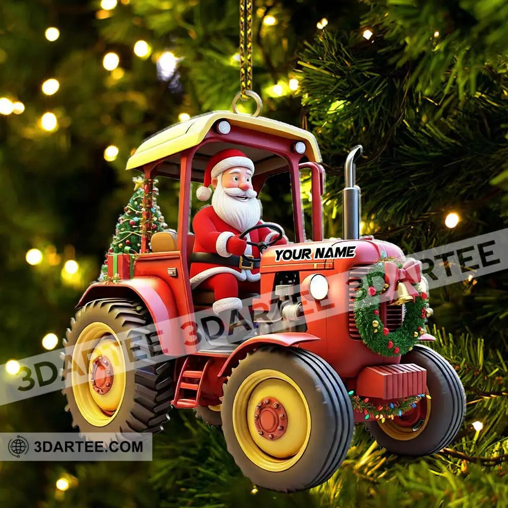 Santa Rides Truck Home Decor Christmas Ornament Personalized Ornament Ornament