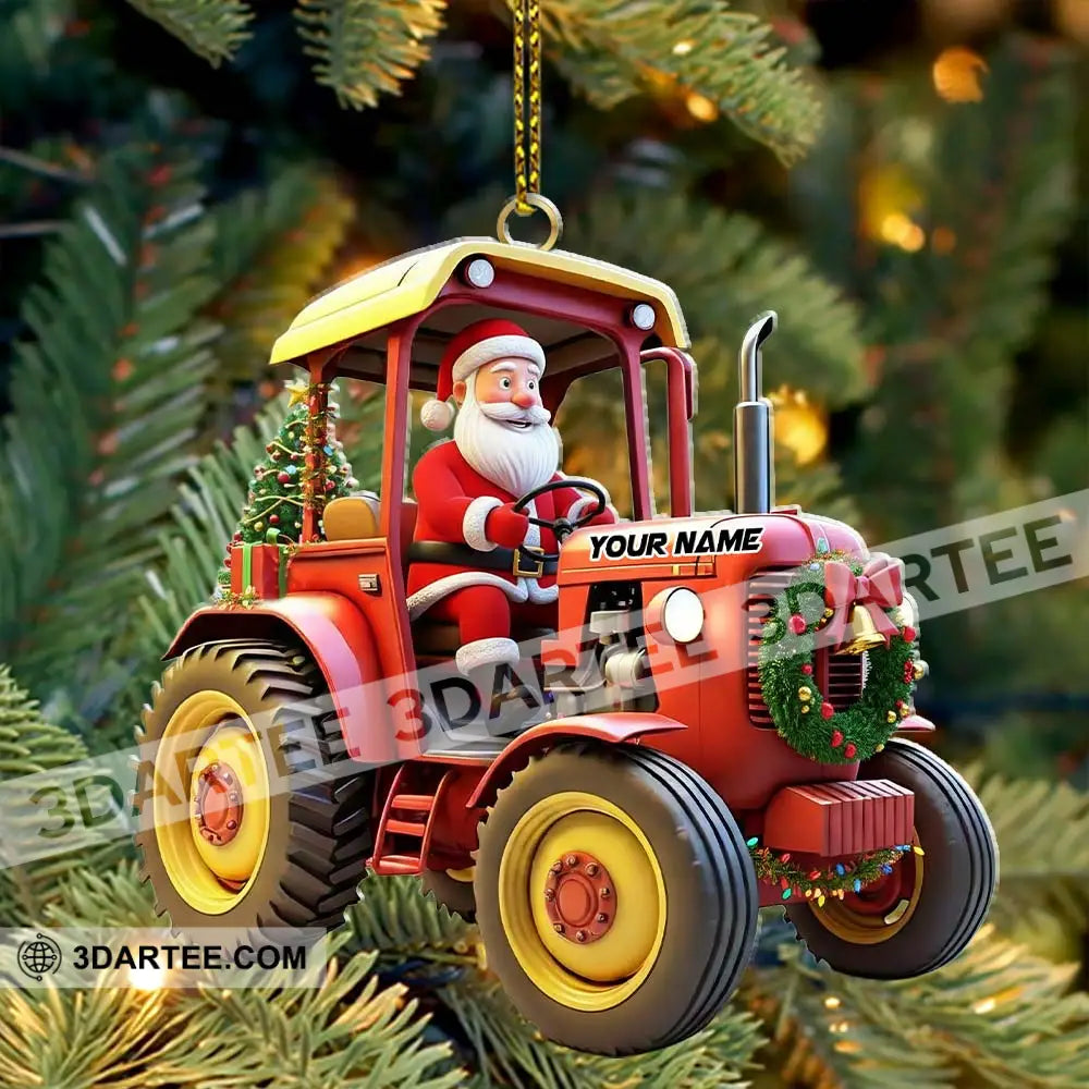 Santa Rides Truck Home Decor Christmas Ornament Personalized Ornament Ornament