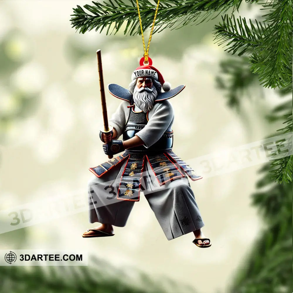Santa Samurai Home Decor Christmas Ornament Personalized Ornament Ornament