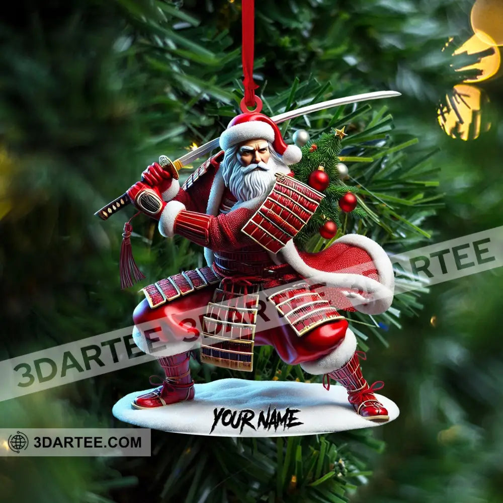 Santa Samurai Home Decor Christmas Ornament Personalized Ornament Ornament