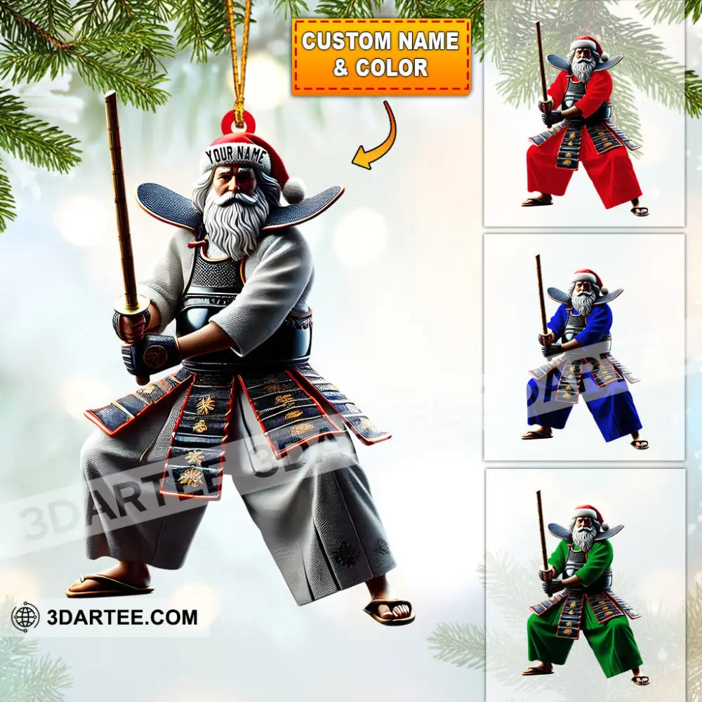 Santa Samurai Home Decor Christmas Ornament Personalized Ornament 3.54’’ / 1 Ornament Ornament