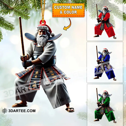 Santa Samurai Home Decor Christmas Ornament Personalized Ornament 3.54’’ / 1 Ornament Ornament
