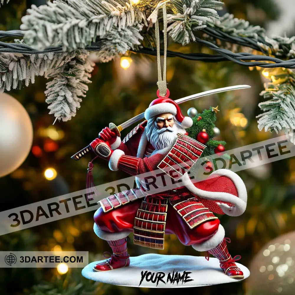 Santa Samurai Home Decor Christmas Ornament Personalized Ornament Ornament