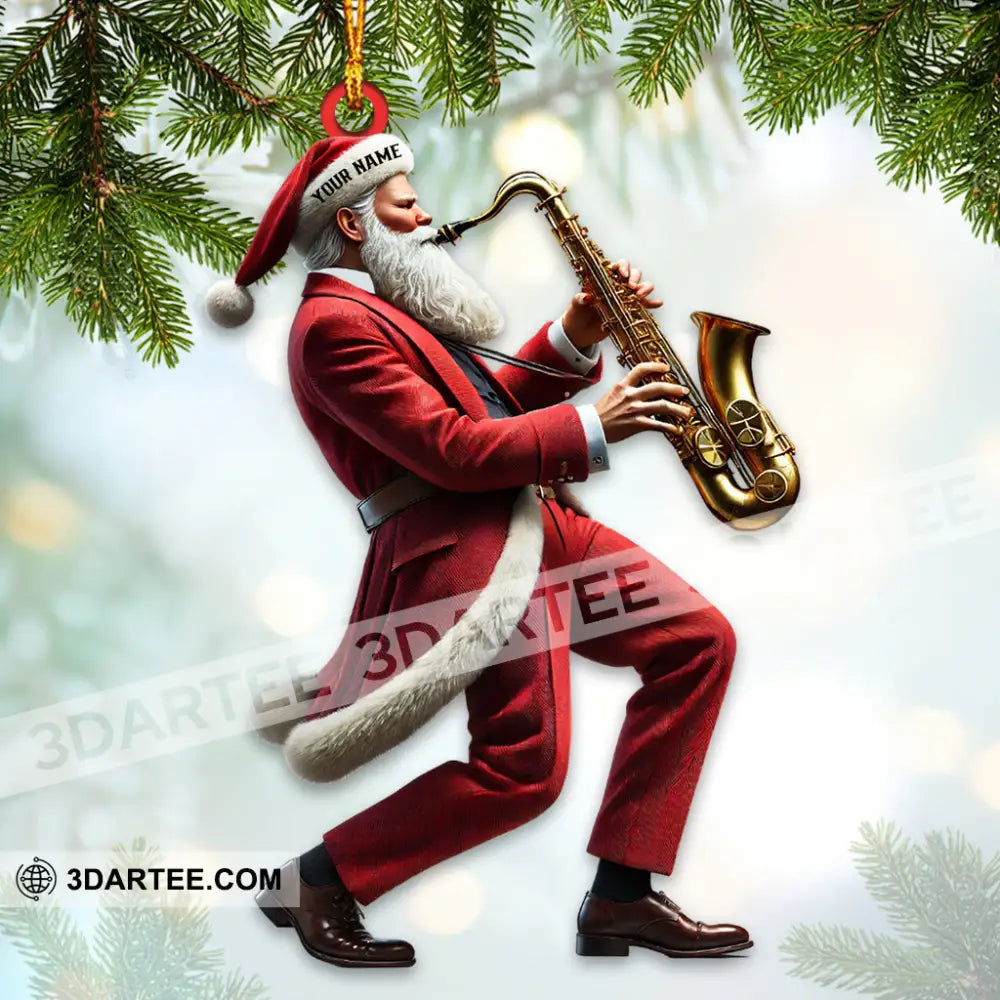 Santa Saxophone Christmas Ornament Personalized Ornament Ornament