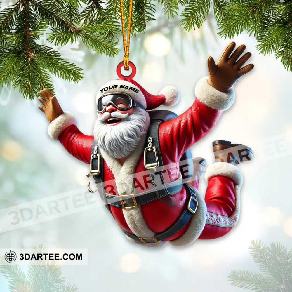 Santa Skydiving Christmas Ornament Personalized Ornament Ornament