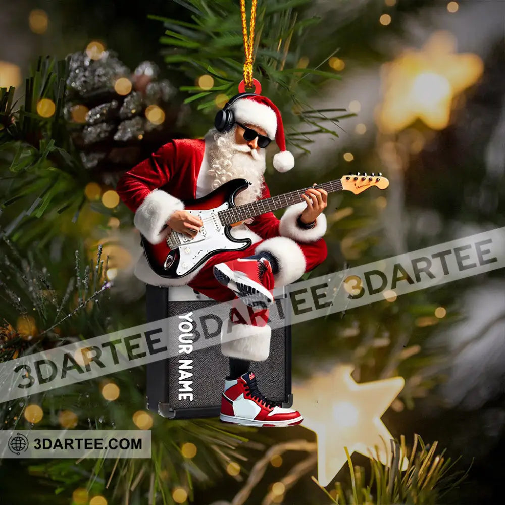 Santa Street Musician Home Decor Christmas Ornament Personalized Ornament Ornament