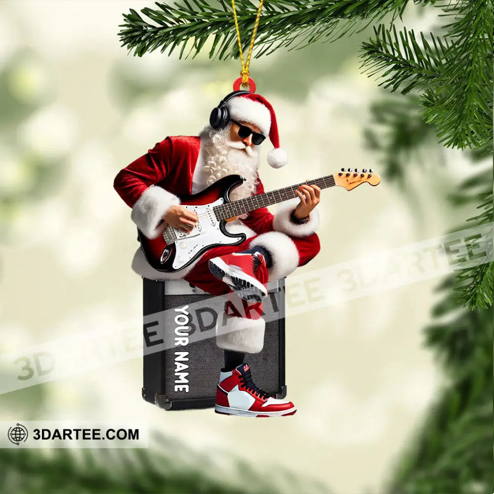 Santa Street Musician Home Decor Christmas Ornament Personalized Ornament Ornament