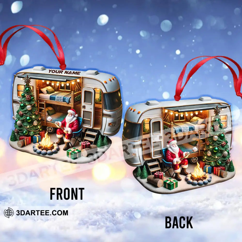 Santa Trailer Christmas Ornament Personalized Ornament Ornament