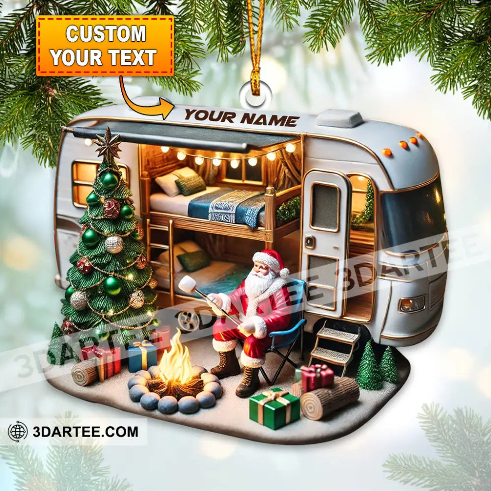 Santa Trailer Christmas Ornament Personalized Ornament 3.54’’ / 1 Ornament Ornament