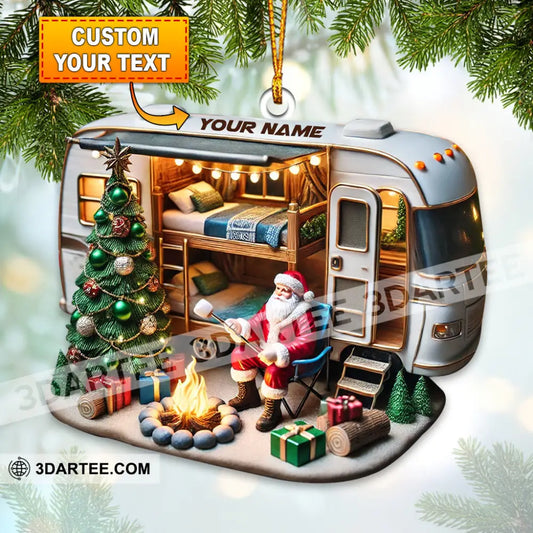 Santa Trailer Christmas Ornament Personalized Ornament 3.54’’ / 1 Ornament Ornament