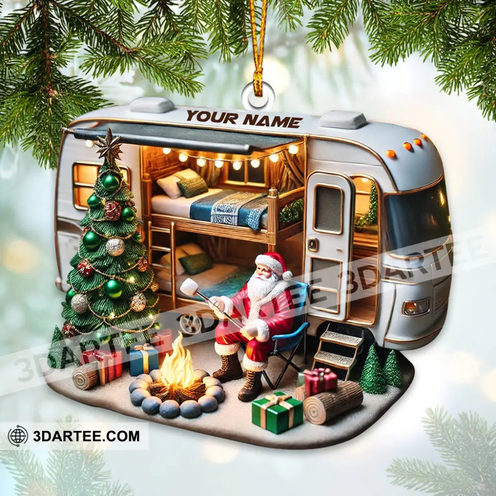 Santa Trailer Christmas Ornament Personalized Ornament Ornament