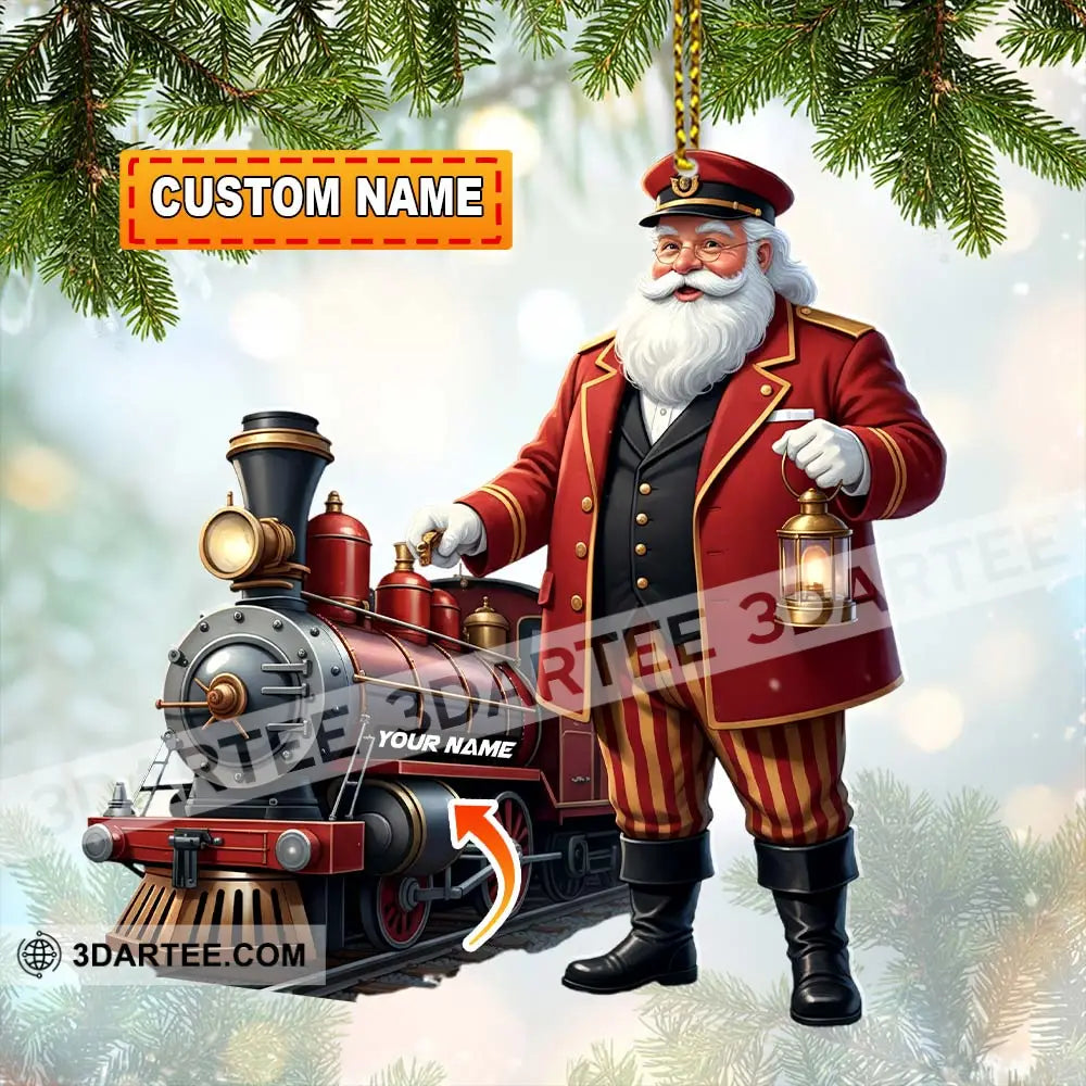 Santa Train Home Decor Christmas Ornament Personalized Ornament 3.54’’ / 1 Ornament Ornament