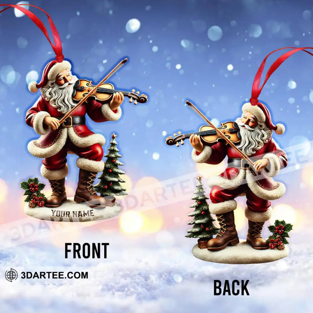 Santa Violin Christmas Ornament Personalized Ornament Ornament