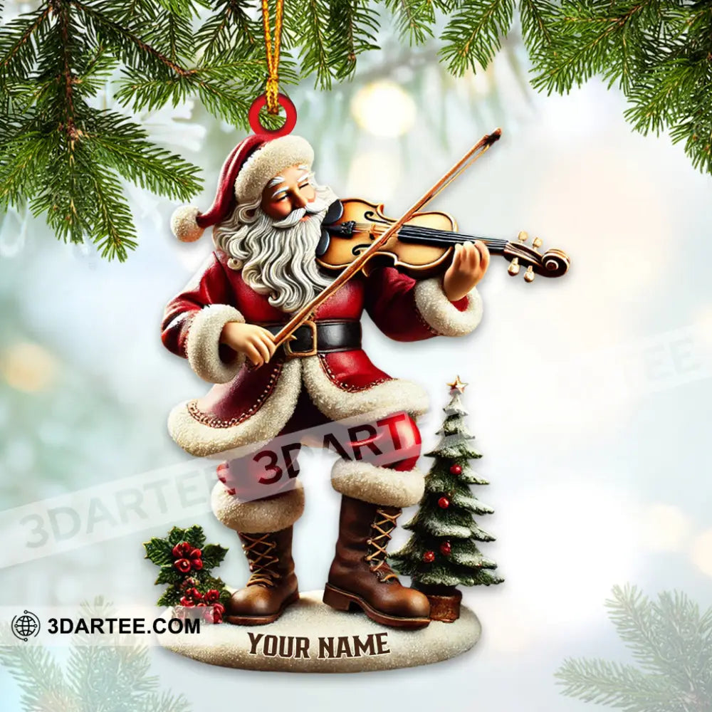 Santa Violin Christmas Ornament Personalized Ornament Ornament