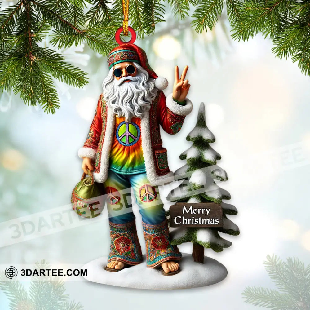 Santa Wearing Hippie Christmas Ornament Personalized Ornament Ornament