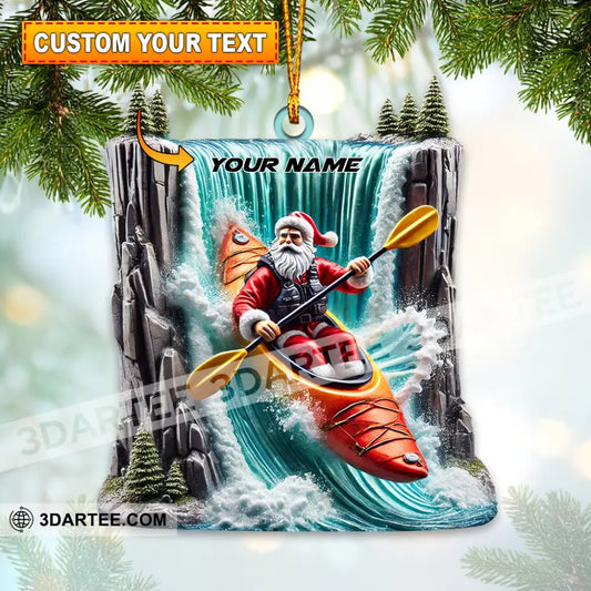Santa White Water Rafting Christmas Ornament Personalized Ornament 3.54’’ / 1 Ornament Ornament