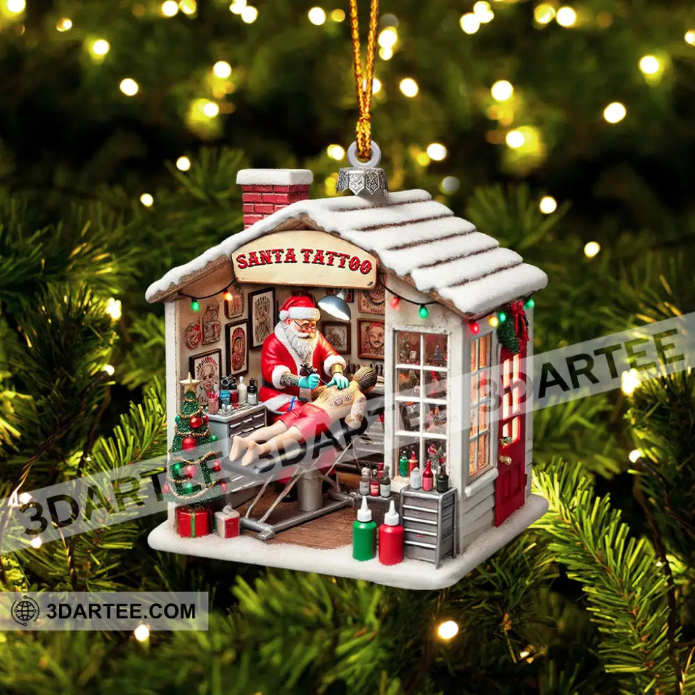 Santa’s Tattoo Christmas Ornament Personalized Ornament Ornament