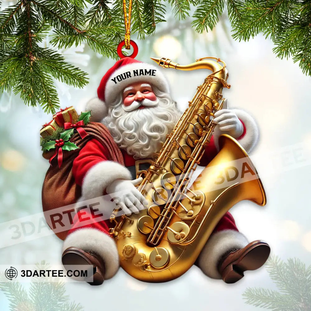 Saxophone Santa Home Decor Christmas Ornament Personalized Ornament Ornament