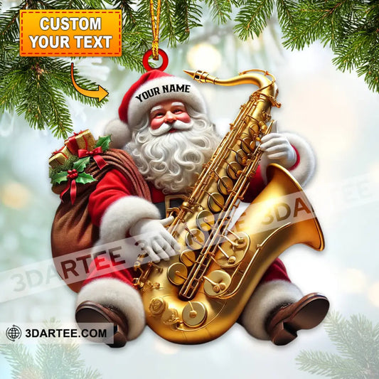 Saxophone Santa Home Decor Christmas Ornament Personalized Ornament 3.54’’ / 1 Ornament Ornament