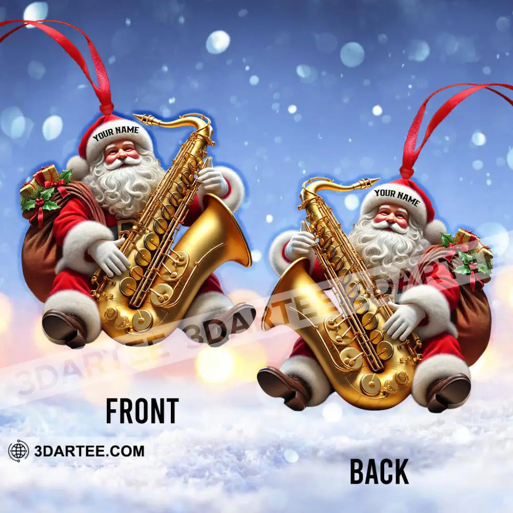 Saxophone Santa Home Decor Christmas Ornament Personalized Ornament Ornament