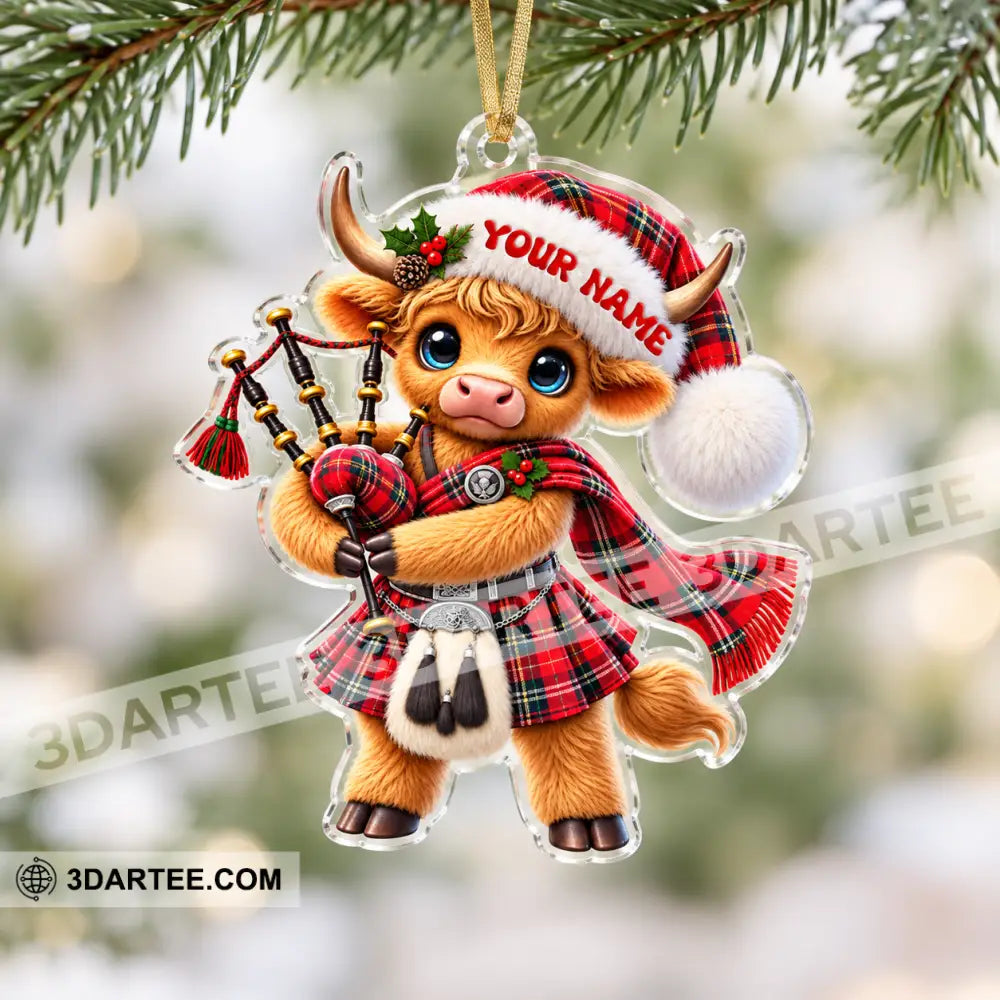 Scotland Cow Home Decor Christmas Ornament Personalized Ornament - Ornament