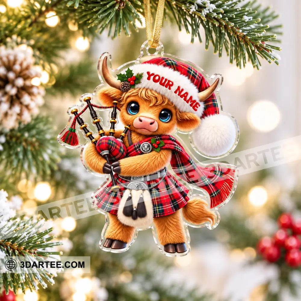 Scotland Cow Home Decor Christmas Ornament Personalized Ornament - Ornament