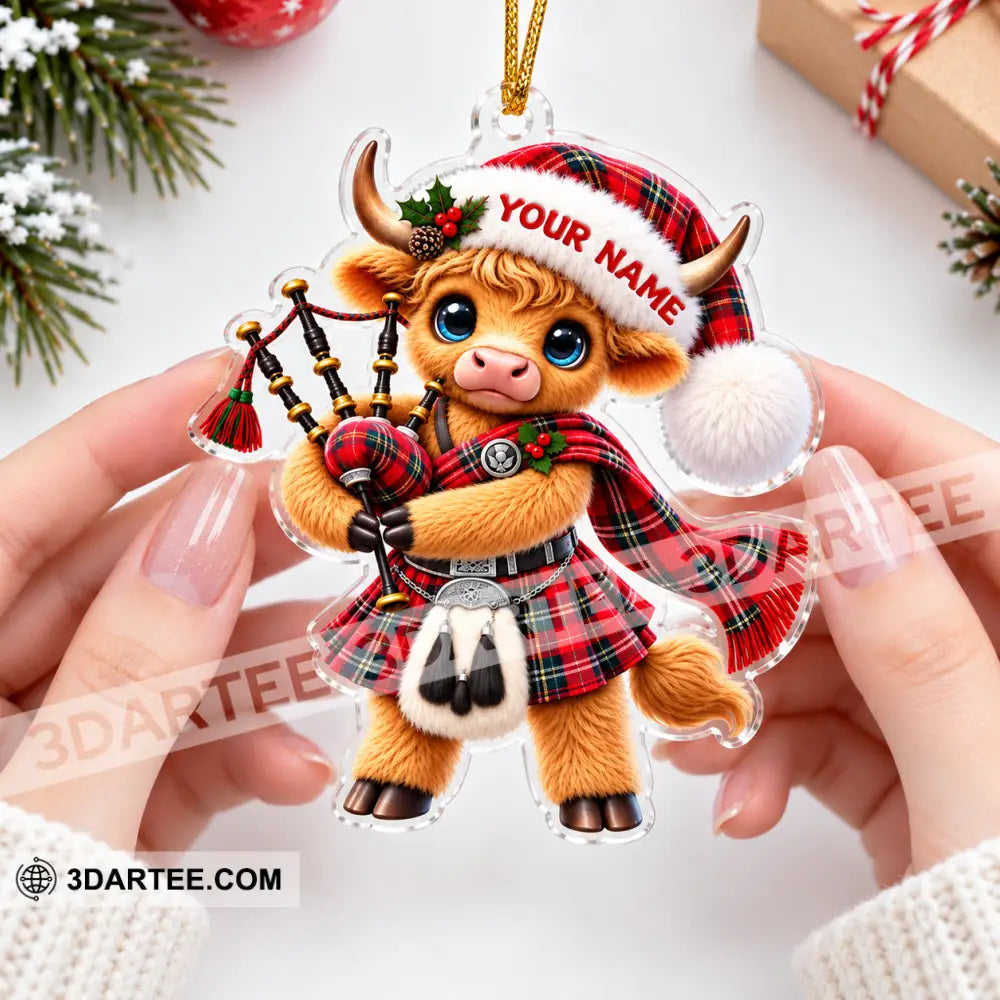 Scotland Cow Home Decor Christmas Ornament Personalized Ornament - Ornament