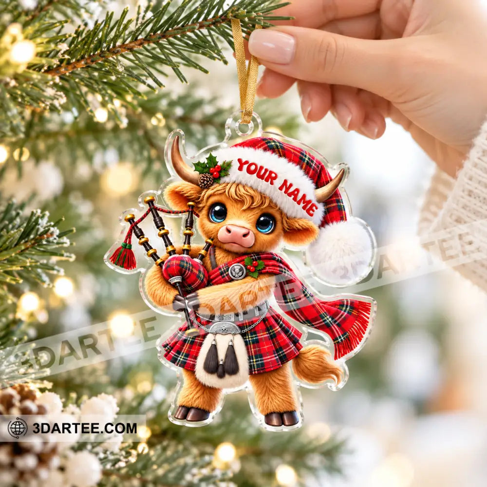 Scotland Cow Home Decor Christmas Ornament Personalized Ornament - Ornament