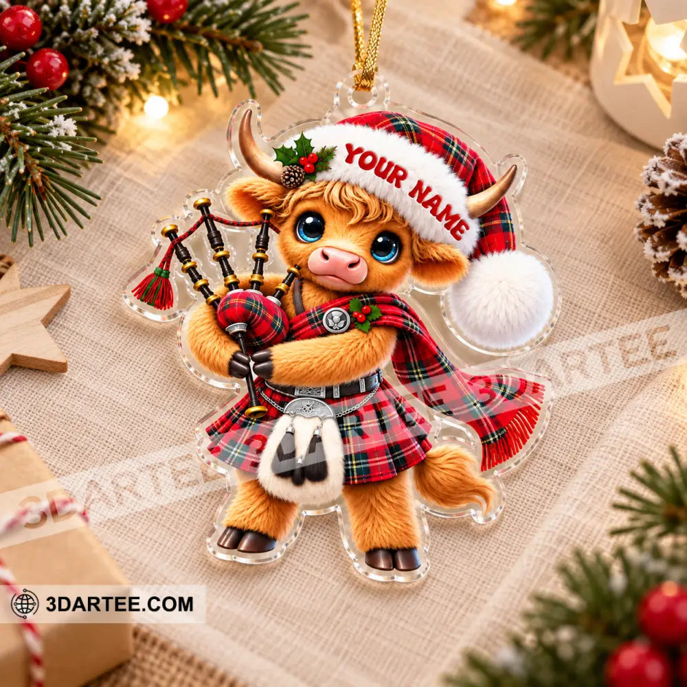 Scotland Cow Home Decor Christmas Ornament Personalized Ornament - Ornament