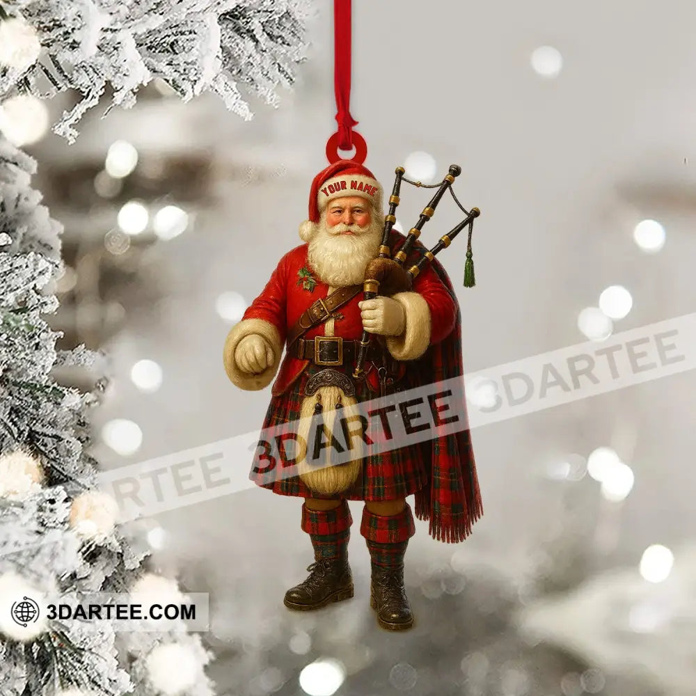 Scottish Santa Home Decor Christmas Ornament Personalized Ornament Ornament