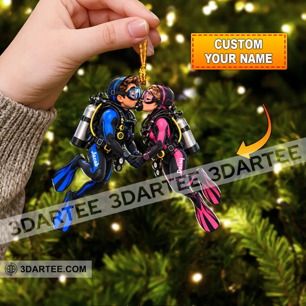 Scuba Diving Home Decor Christmas Ornament Personalized Ornament - 3.54’’ / 1 Ornament - Ornament