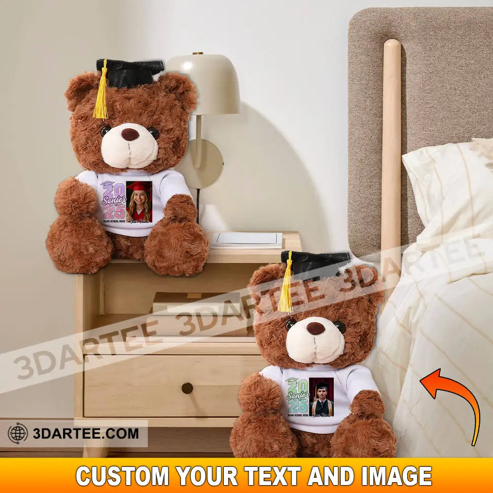 Senior 2025 Gift For Graduation Personalized Graduate Teddy Bear Shirt Graduate Teddy Bear Shirt
