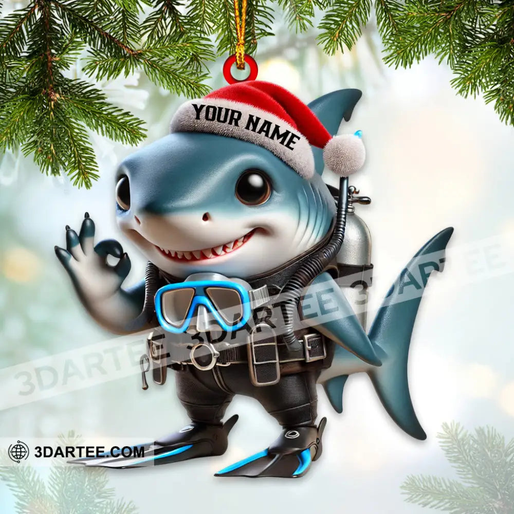 Shark King Home Decor Christmas Ornament Personalized Ornament 3.54’’ / 1 Ornament Ornament
