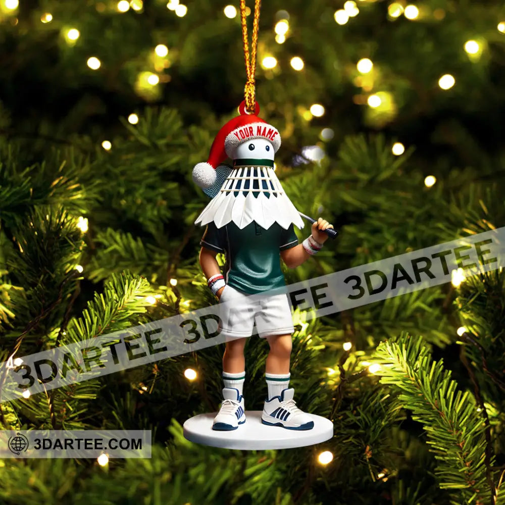 Shuttlecock Badminton Christmas Ornament Personalized Ornament Ornament