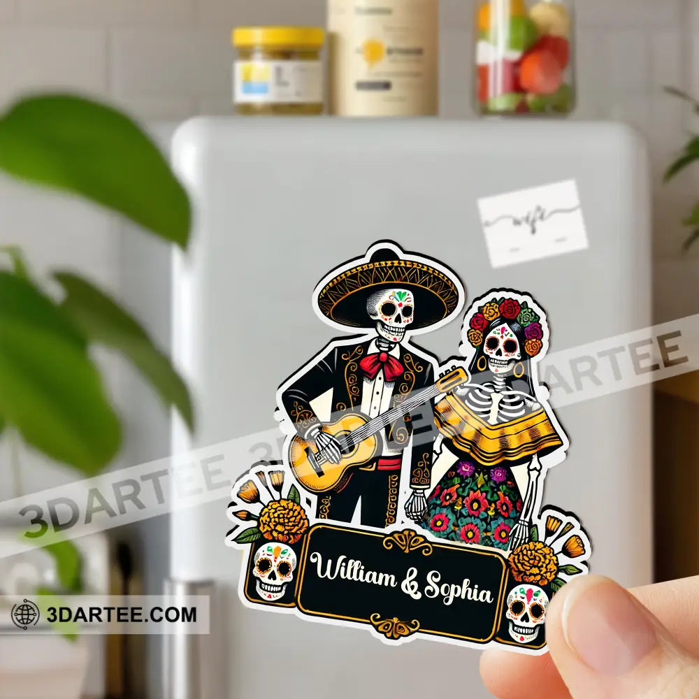 Skeletons Couple Fridge Magnet - Personalized