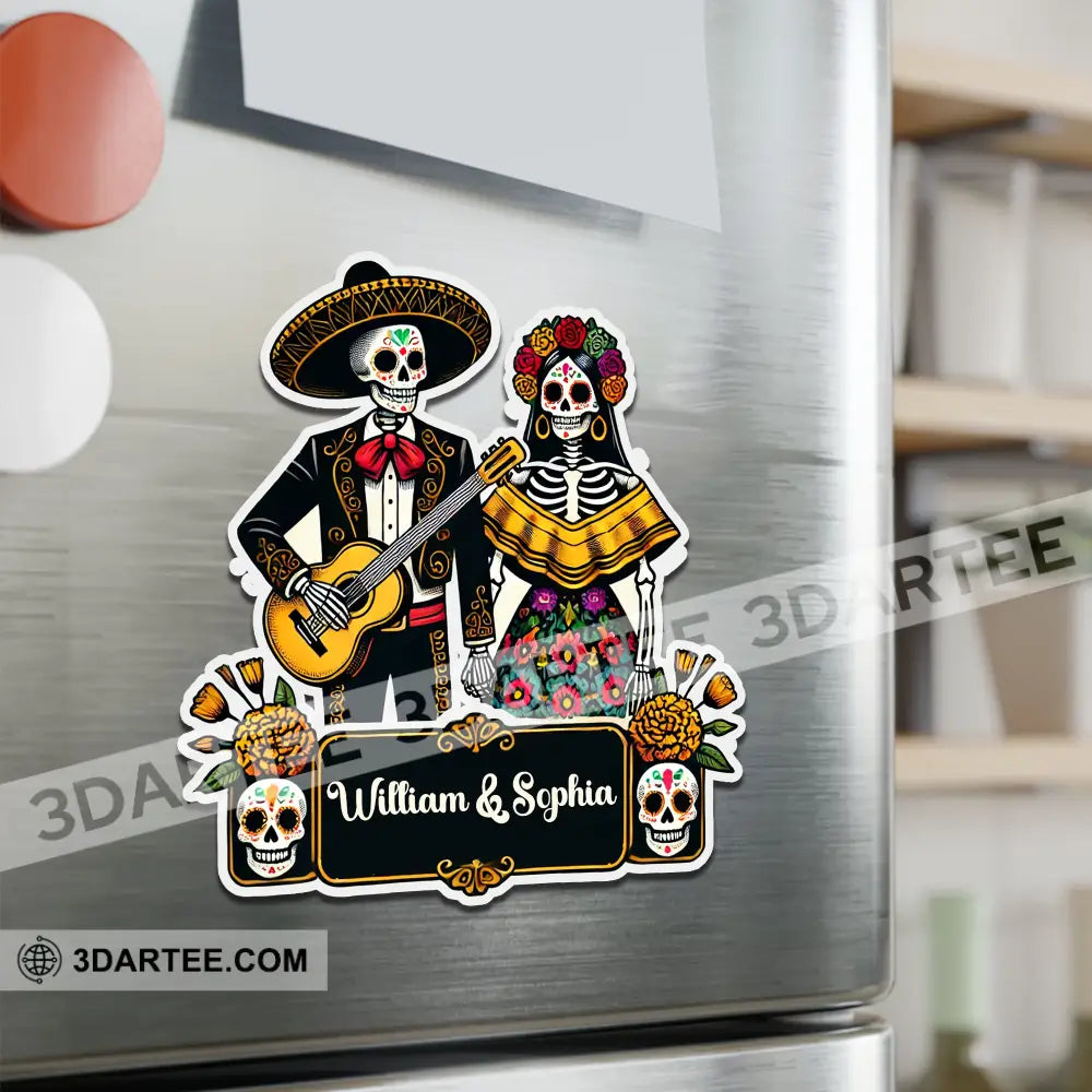 Skeletons Couple Fridge Magnet - Personalized