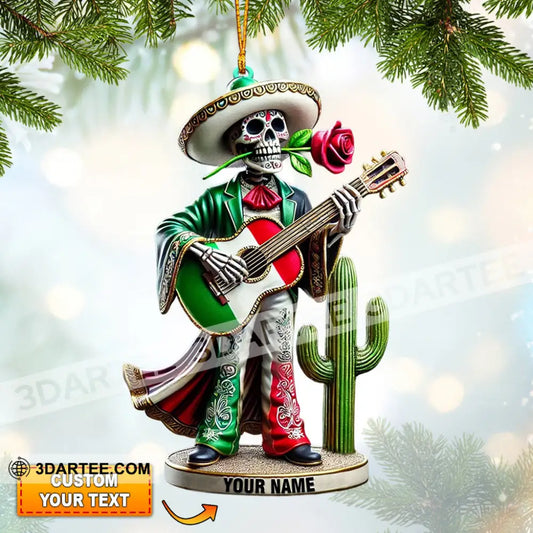Skull Musican Home Decor Christmas Ornament Personalized Ornament 3.54’’ / 1 Ornament Ornament