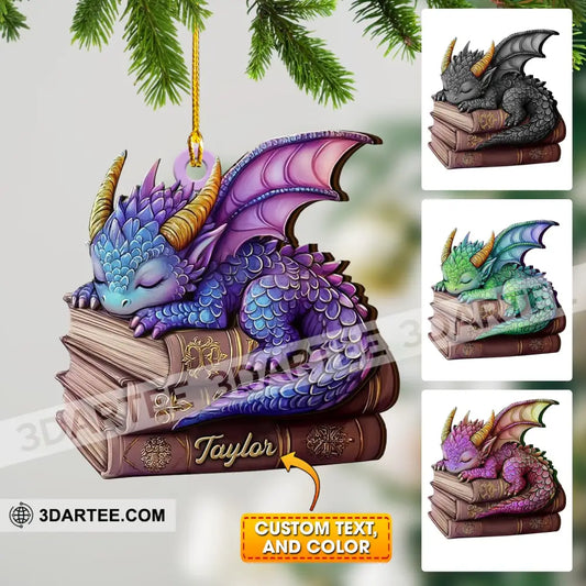 Sleeping Little Dragon Christmas Ornament Personalized Ornament 3.54’’ / 1 Ornament Ornament