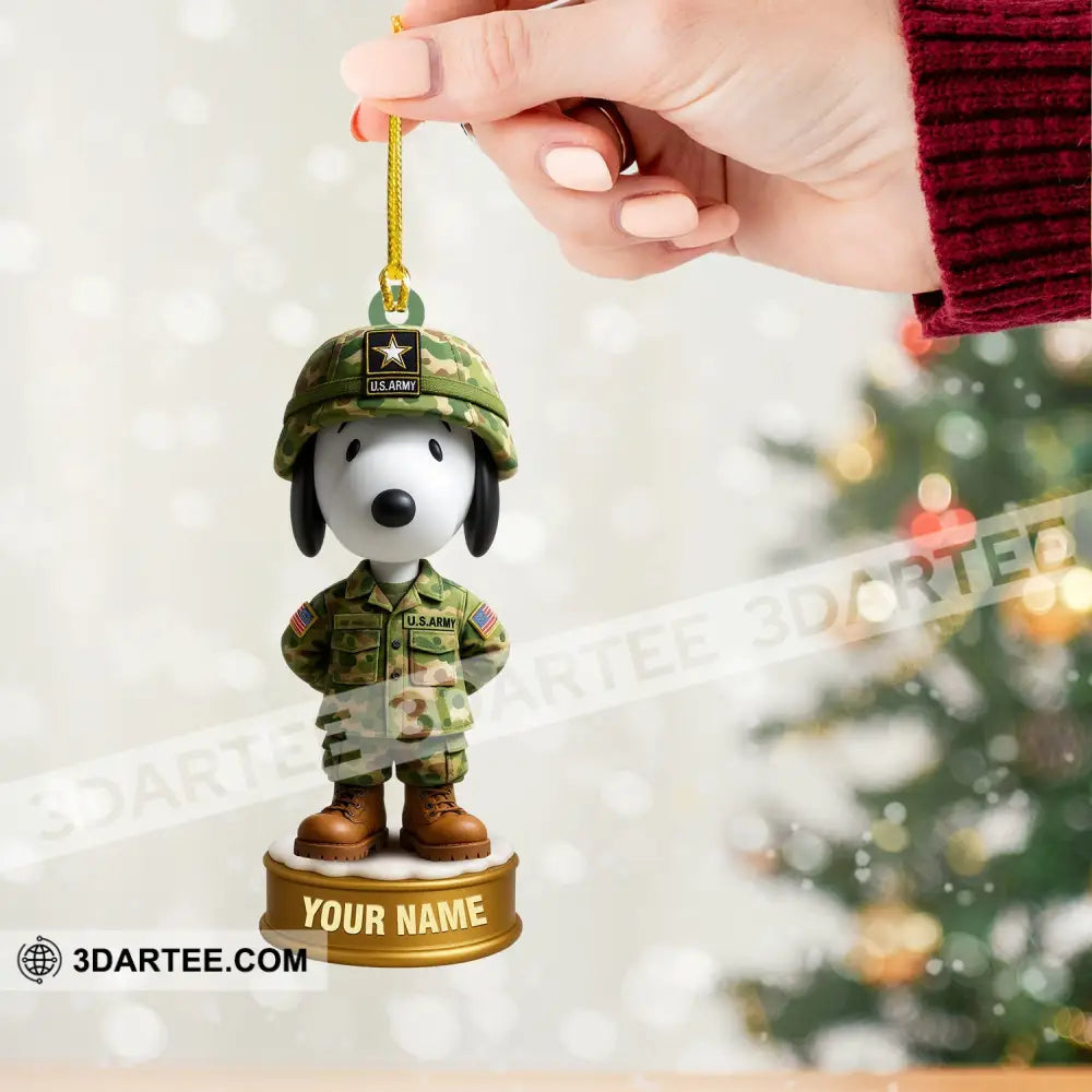 Snoopy Army Home Decor Christmas Ornament Personalized Ornament Ornament