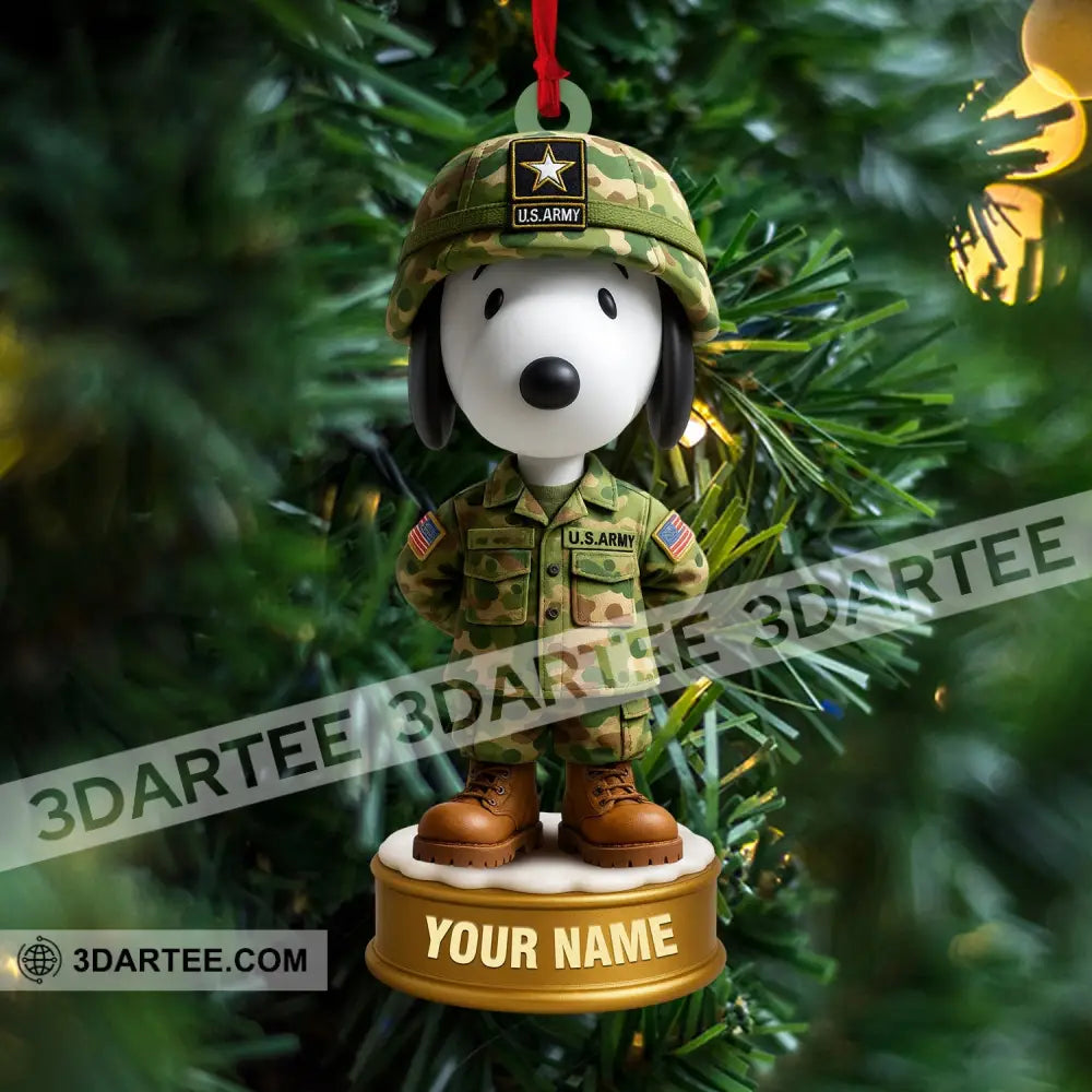 Snoopy Army Home Decor Christmas Ornament Personalized Ornament Ornament