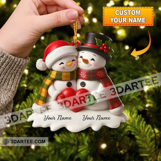 Snowman Couple Christmas Home Decor Christmas Ornament Personalized Ornament 3.54’’ / 1 Ornament Ornament