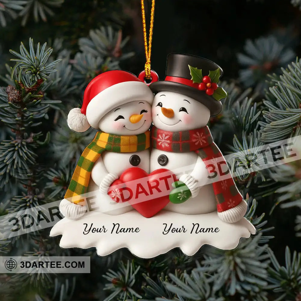 Snowman Couple Christmas Home Decor Christmas Ornament Personalized Ornament Ornament