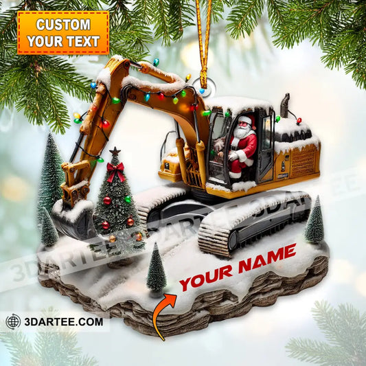 Snowy Excavator Christmas Ornament Personalized Ornament 3.54’’ / 1 Ornament Ornament